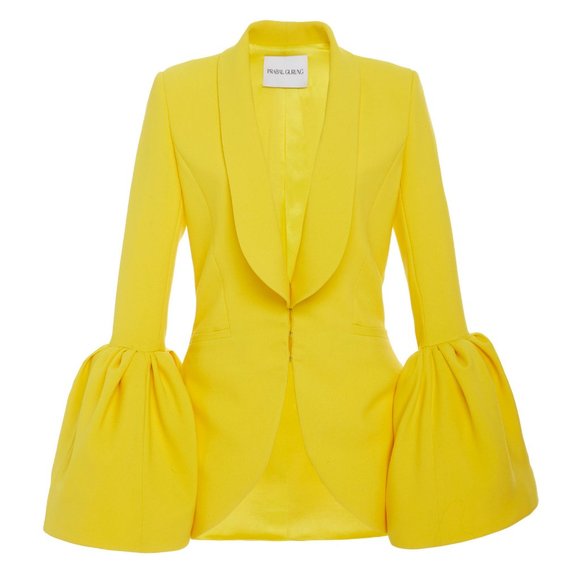 Prabal Gurung Jackets & Blazers - *SOLD* Prabal Gurung Tulip-sleeve Crepe Blazer In Yellow ss19